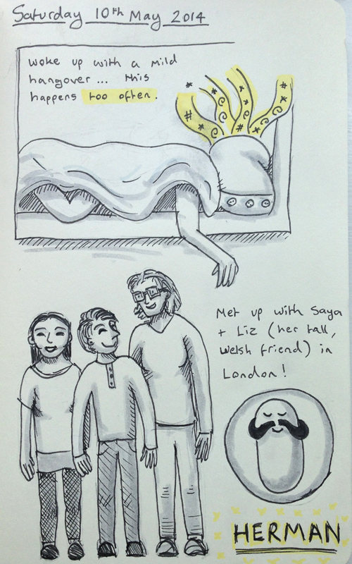 A diary entry on hangovers, tall Welsh girls, and Herman