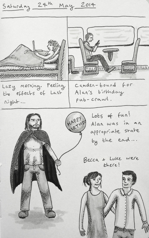 A diary entry on lazy mornings, pub crawls, and capes