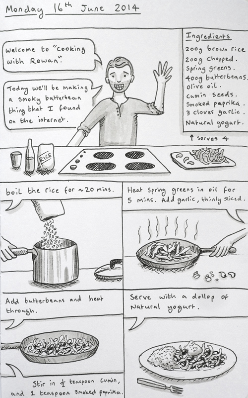 A diary entry on cooking, butterbeans, and cumin seeds