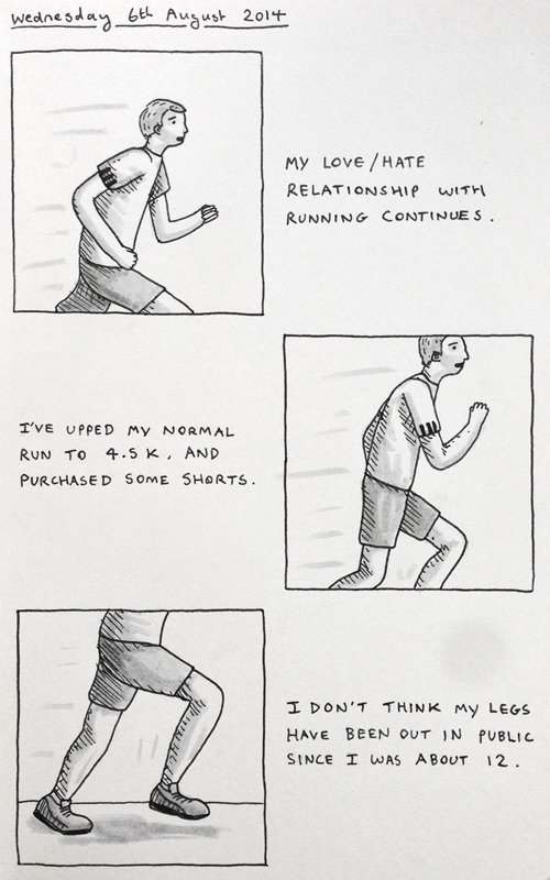 A diary entry on my relationship with running, and getting my legs out